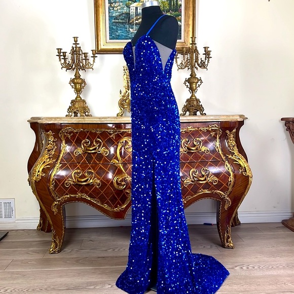 Meier Collection formal Sparkling all sequins on Velvet  evening prom dress - Picture 6 of 6